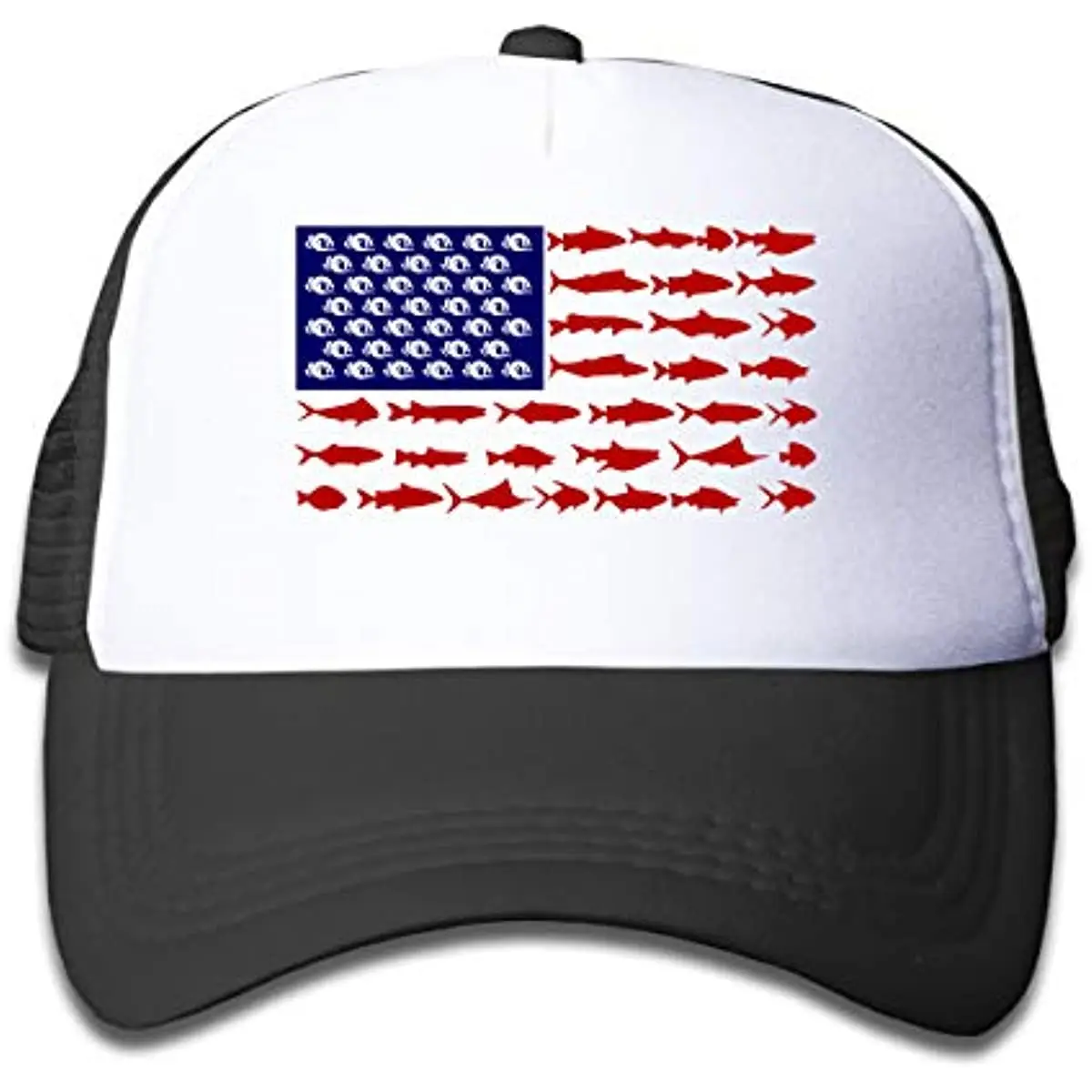 

Кепка-Бейсболка унисекс, регулируемая бейсболка с принтом флага акулы, сетчатая, для мальчиков и девочек, повседневная