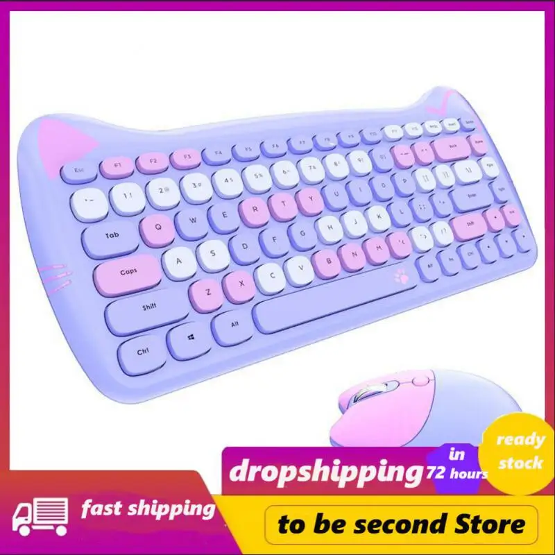 

Waterproof Gaming Mechanical Keyboard Usb Ergonomics Photoelectric Keyboard And Mouse Cute Meow 2400dpi Mini Keyboard Mouse