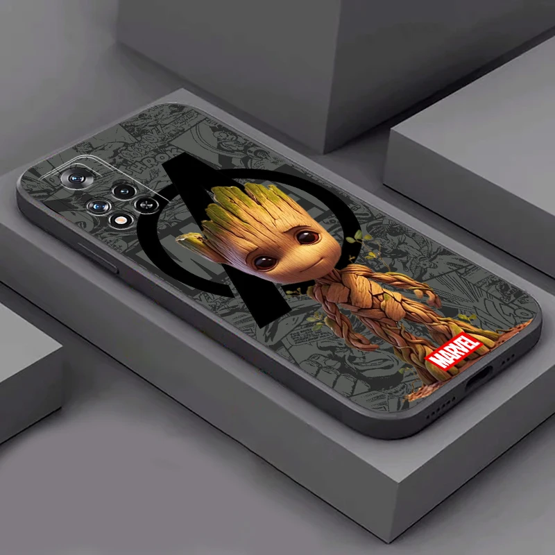 Чехол для телефона Rocket Raccoon Groot Marvel Xiaomi Redmi 13C 5G 12 12C 10X 10C 10 9 9A 9C 9AT 8 8A задняя крышка из