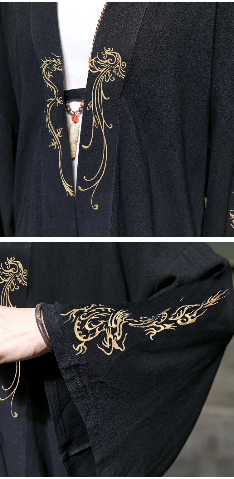 Модный костюм с вышивкой Hanfu, мужской халат в китайском стиле, кимоно, древнее пальто, мужское весенне-летнее новое свободное пальто (art.: 3920d16211f8d) - 3920d16211f8d