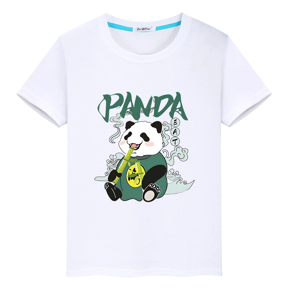 

Panda Animal Cartoon Print Tee-shirt 100% Cotton High Quality Soft Tshirts Boys and Girls Kawaii Tee-shirt Short Sleeve Casual