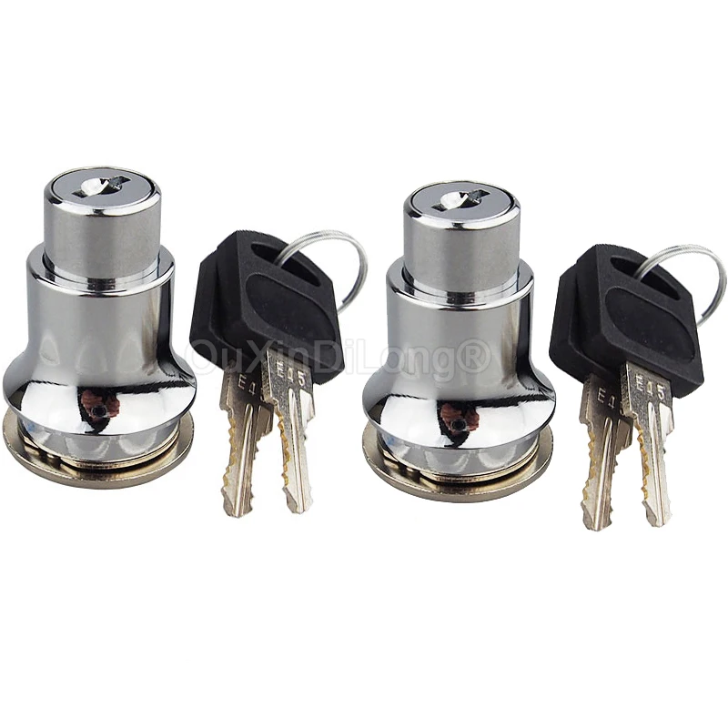 

Free Shipping 2PCS Zinc Alloy Glass Cabinet Locks Jewelry Mobile Phone Display Cabinet Door Locks File Cabinet Push Lock Chromed