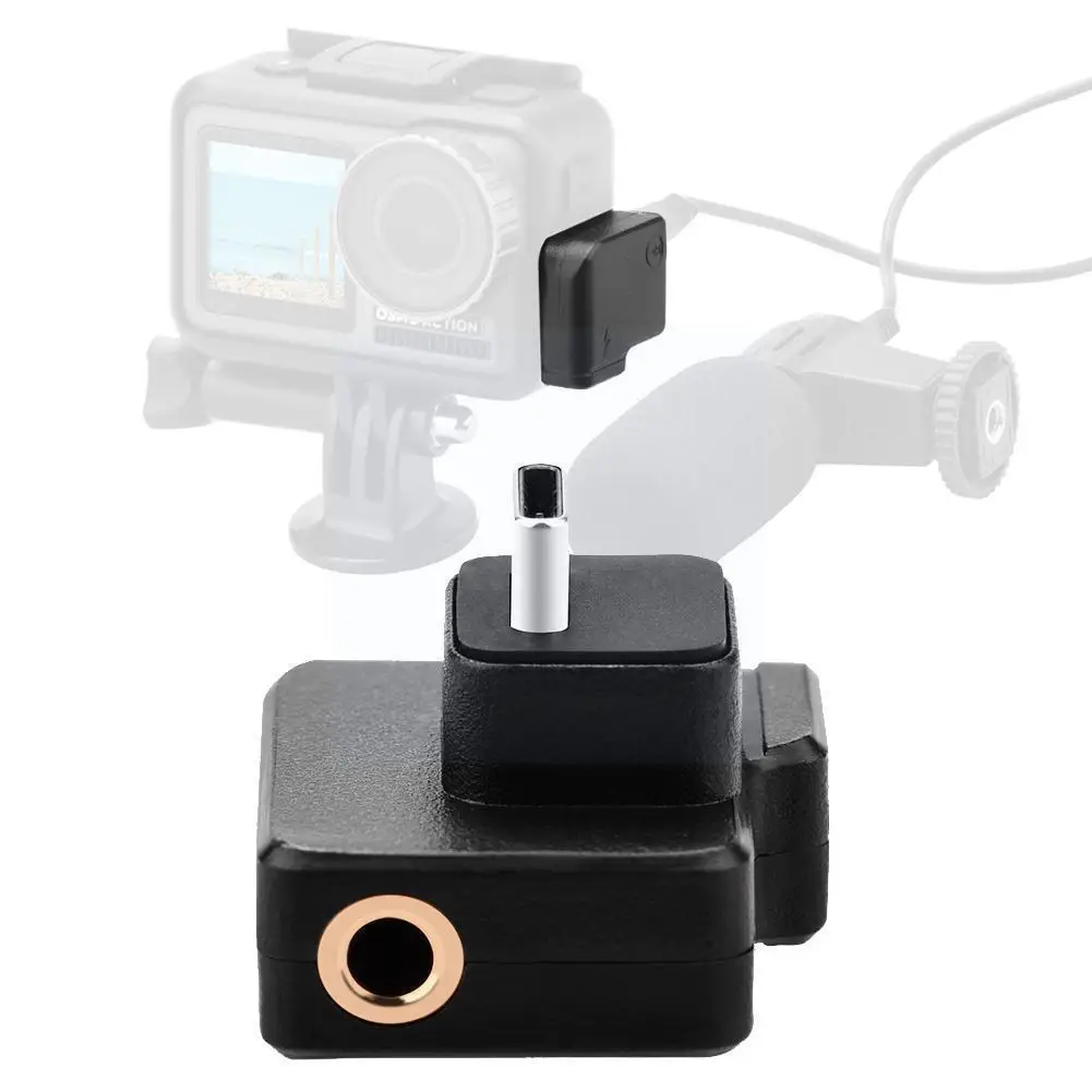 

Dual USB-C Naar 3.5 Mm Mic Microfoon Adapter For Voor Dji Osmo Action Accessoires Microphone charging audio adapter Y2E8