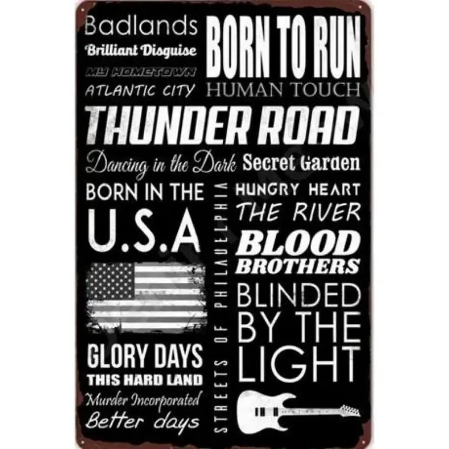 Музыка Металлические Оловянные Знаки Рок-Н-ролл Настенное Украшение Табличка