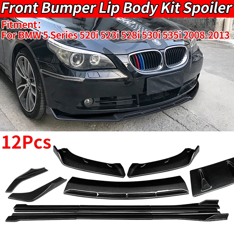 

For BMW 5 Series 523i 528i 530i 535i 2008-2013 Car Front Bumper Splitters Lip Body Kit Spoiler Side Skirts Extensions Wrap Angle
