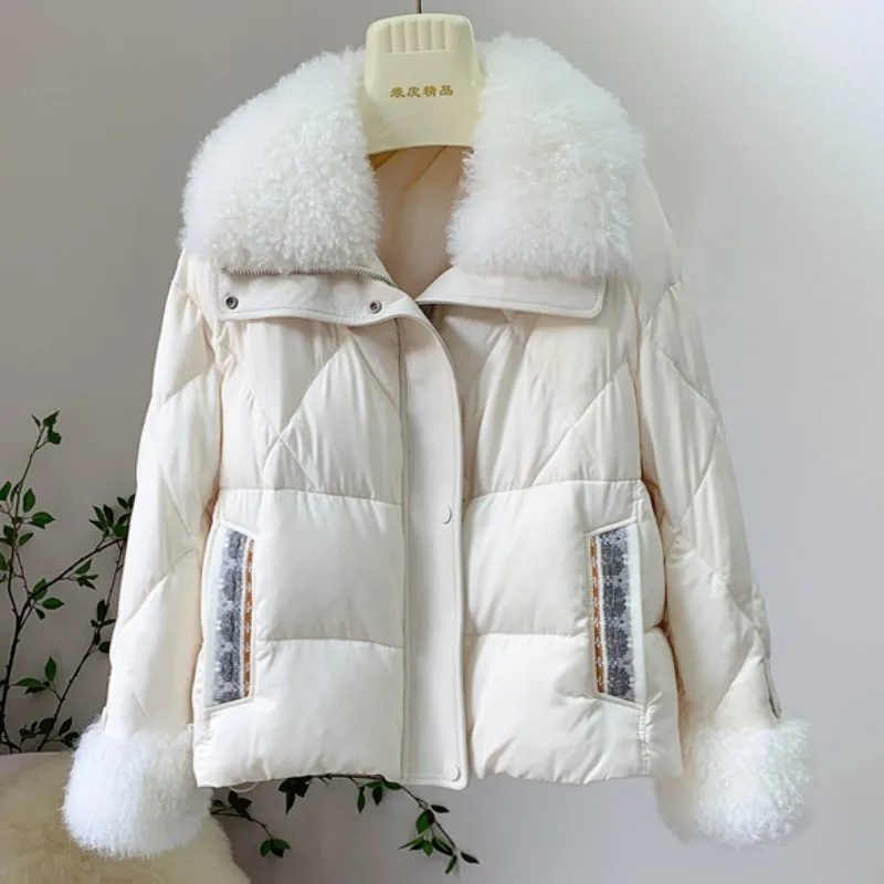 

Women Winter Parka Coat Wool Fur Coat Casual Lady Down Lined Jacket chamarras de mujer para invierno