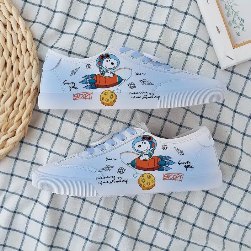 

Snoopy Sakura Anime Co-Branded Graffiti Shallow Mouth Shoes Spring Limited Edition White Shoes 35-40 for Children Birthday Gift