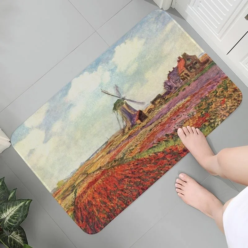

Washable Entrance Soft Kitchen Rug Carpet Doormat Indoor Mats Modern Decoration Claude Monet Art Area Rugs Lounge Rug Prayer Rug