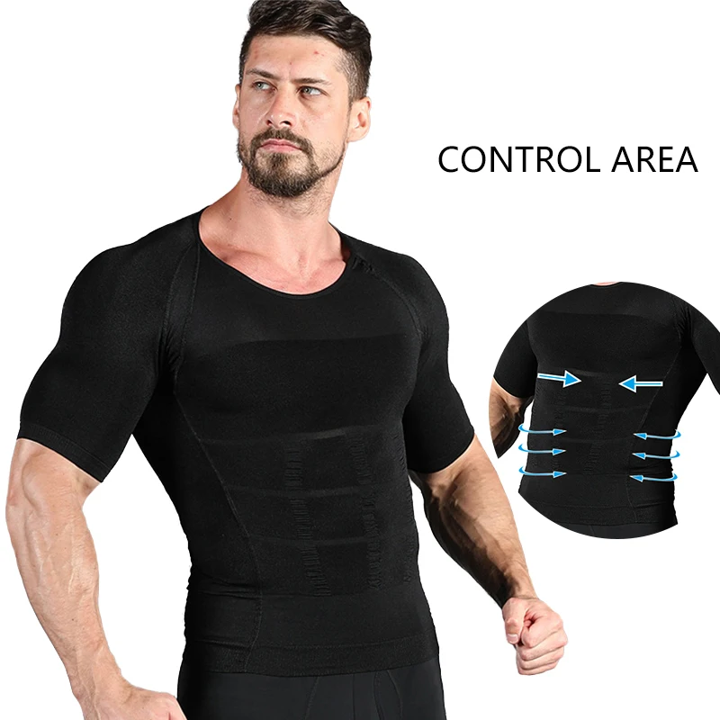 

Men Body Toning T-Shirt Slimming Body Shaper Corrective Posture Belly Control Compression Man Modeling Underwear Corset Vest