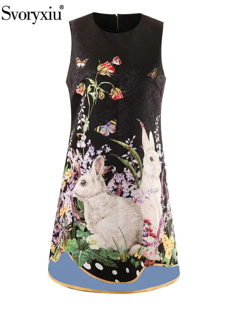 

Женское винтажное мини-платье Svoryxiu, разноцветное свободное облегающее платье без рукавов с принтом в виде животных на лето 2019