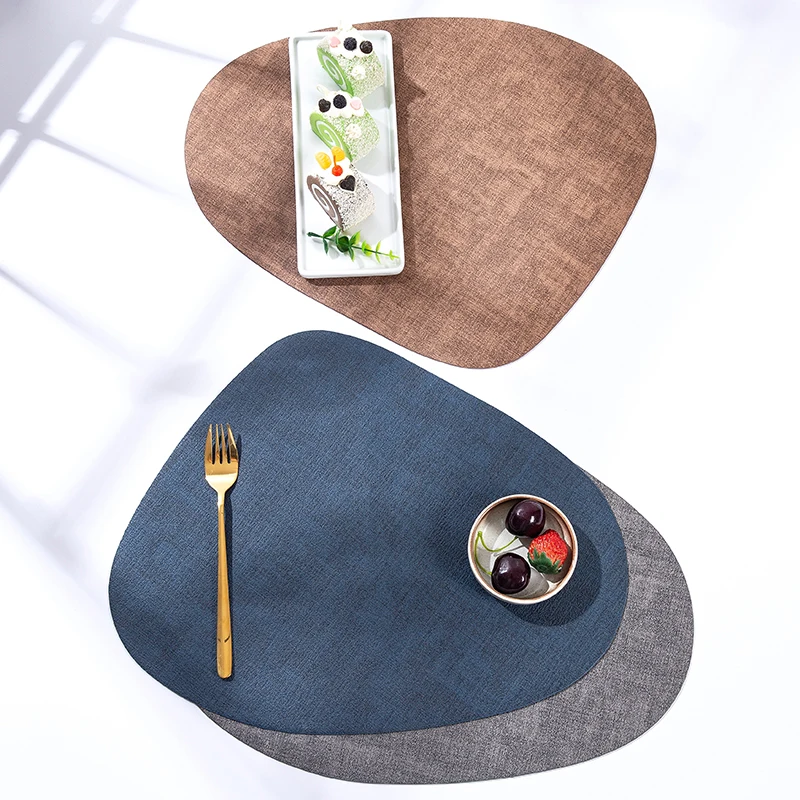 

Nordic Style Leather Western Table Mat Oil-Proof Table Mat Hotel Home Dining Plate Mat Non-Slip Heat Insulation Pad