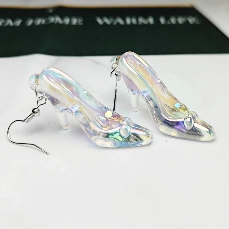 Новые 3D акриловые высокая прозрачность цветные каблуки модные серьги подвески
