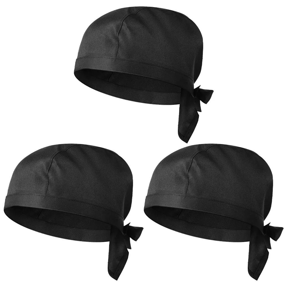 

Шапка шеф-повара, кухонная шапочка, головные уборы для пекарни, Черная мужская шапка-тюрбан для приготовления пищи, пиратская шляпа
