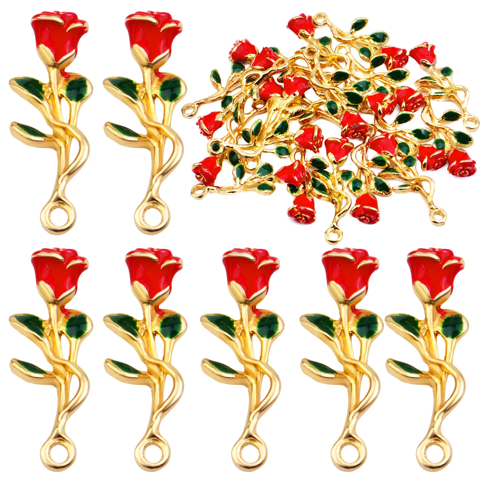 

20 шт., эмалированные подвески в виде цветов