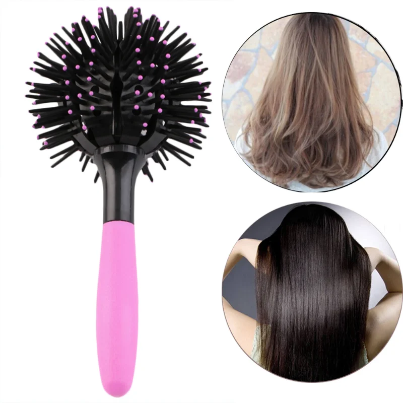 

3D Round Hair Brush Hair Comb Salon Make Up 360 Degree Ball Styling Tools Detangling Hairbrush Heat Resistant Women Comb