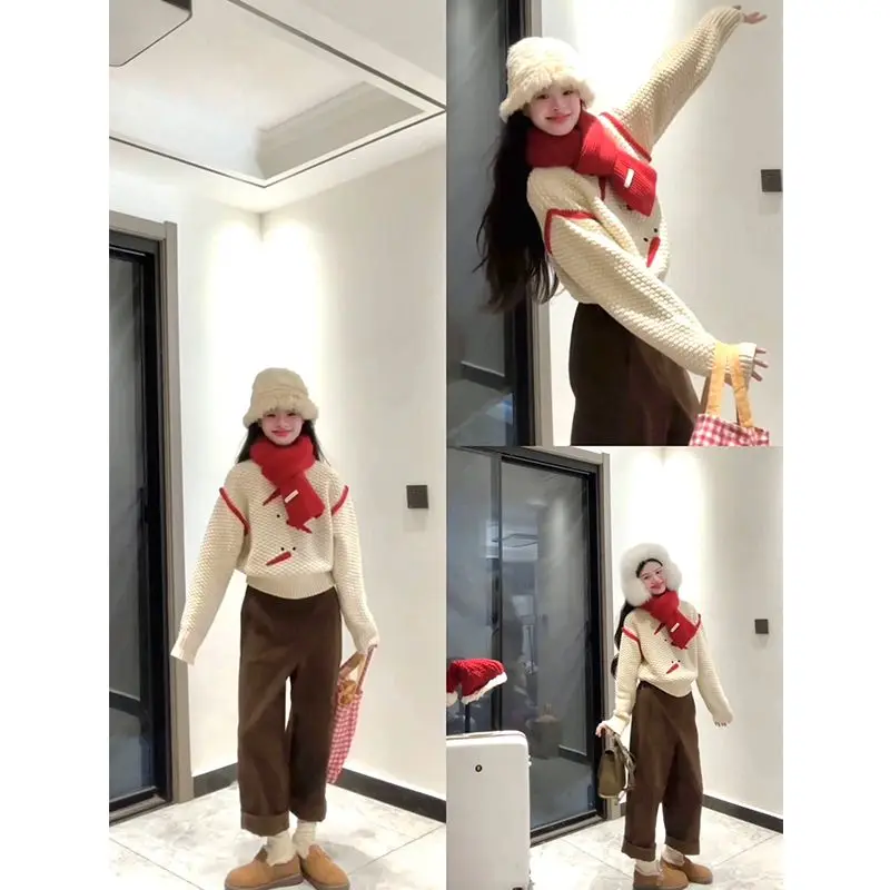 Korobov Рождественская водолазка пуловер осень-зима свитер женский нишевый