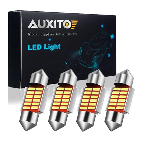 AUXITO 4 шт. Canbus C5W светодиодный 31 мм гирлянда 36 мм лампа внутреннего освещения автомобиля купол карта перчаточный ящик багажник освещение номерного знака белый 6000K