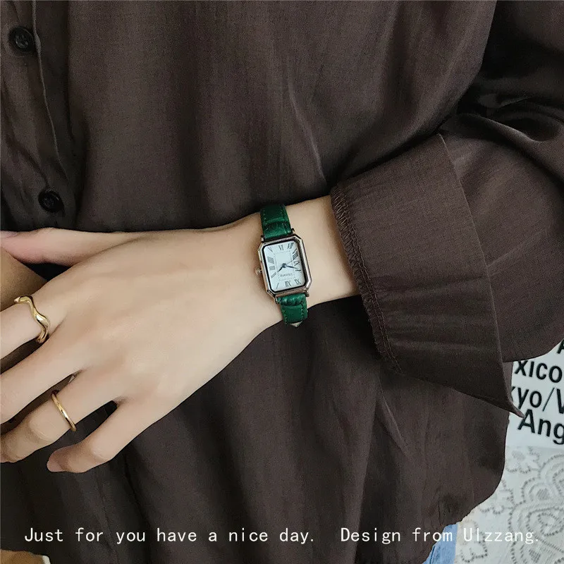 Retro Watches for Women Classic Casual Quartz Women's WatcheDial Leather Strap Band Rectangle Clock Fashionable Wristwatch reloj enlarge