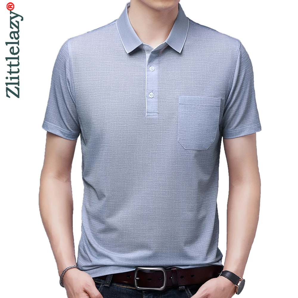 

2022 модные дизайнерские Брендовые однотонные рубашки поло с карманами для мужчин, рубашки с коротким рукавом, футболки, летняя роскошная муж...