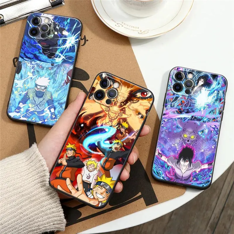 

Naruto Japanese Anime Phone Case for iPhone 6 7 8 Plus SE 3 2020 2022 11 12 13 Pro Xs Max Mini XR Case Black Soft Silicone Cover