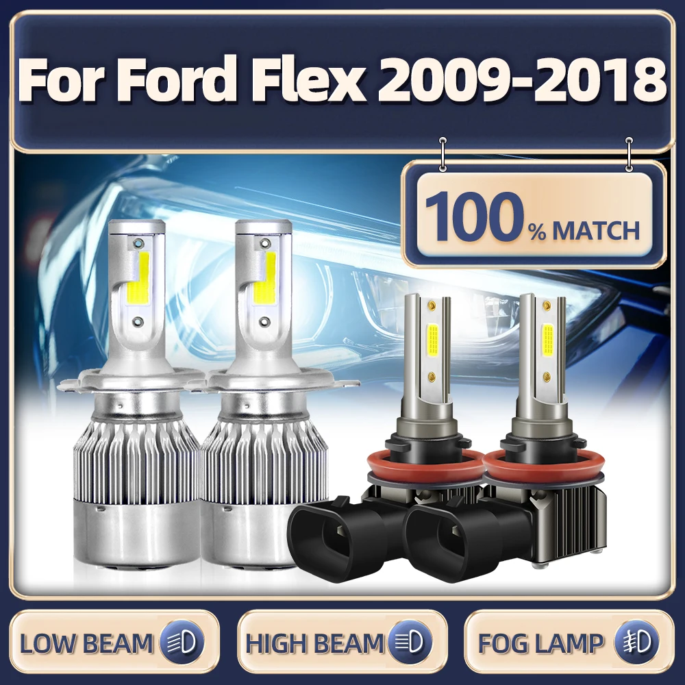 

H13 лампы для фар головного света ближнего и дальнего света 6000K белые H11 Автомобильные противотуманные фары 12 В для Ford Flex 2009-2012 2013 2015 2014 2016 2017