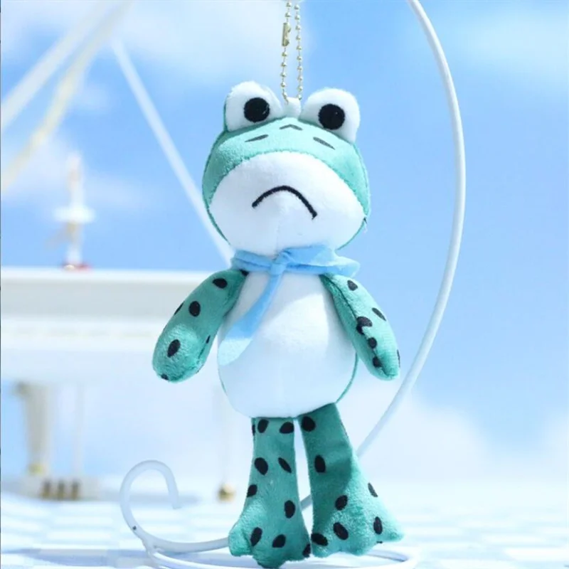 

15CM Cute Long Legged Green Frog Small Pendant Cartoon Stuffed toy Doll Bag Pendant Doll Key Chain Doll