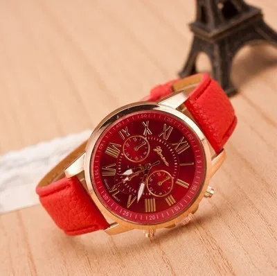 Fashion And Leisure Women's High-end Three Eye Six Needle Quartz Leather Multi-color Watch