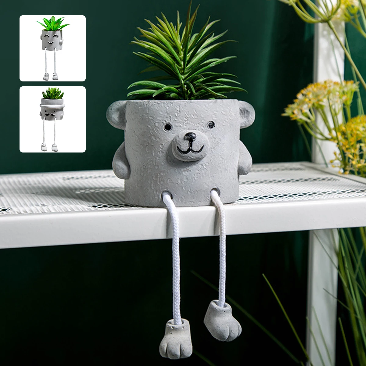 

L Artificial Succulent Plants In Pots Cute Fake Succulents In Pots Decorative Succulents with Funny Plant Pots Mini Potted