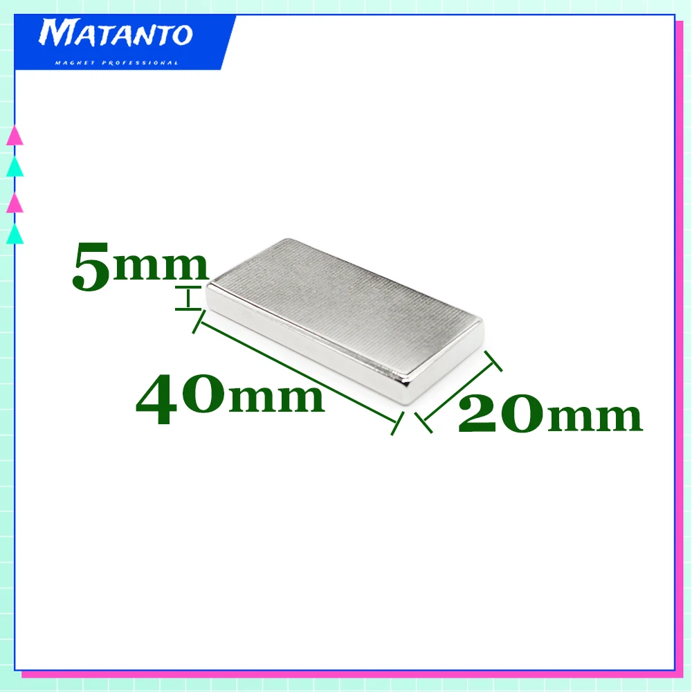 

1/2/5/10/15PCS 40x20x5mm Quadrate Rare Earth Neodymium Magnet N35 Block Strong Powerful Magnets 40x20x5 Permanent Magnet 40*20*5