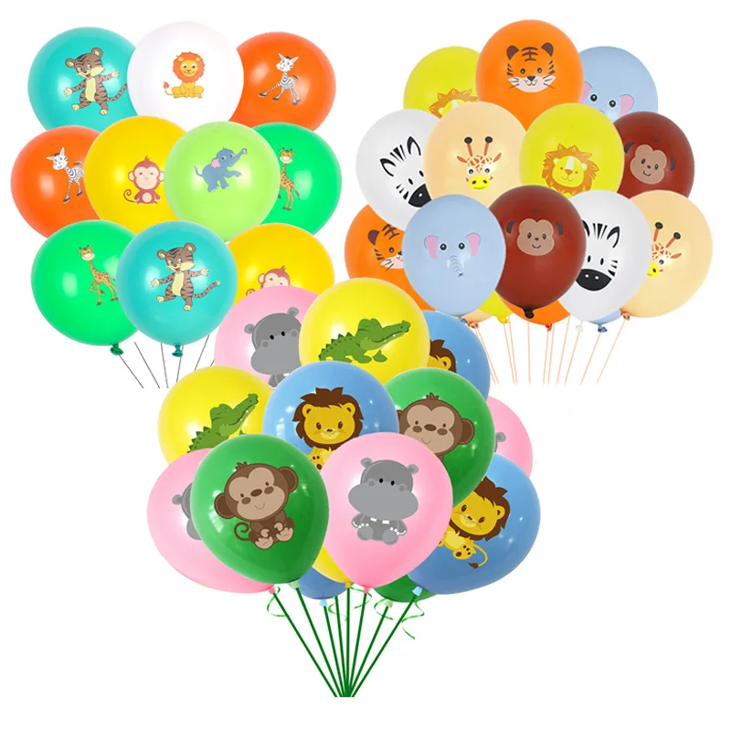 

10pcs Animal Latex Balloons Jungle Safari Forest Animal Party Supplies Birthday Party Decoration for Kids Baby Shower Air Ball