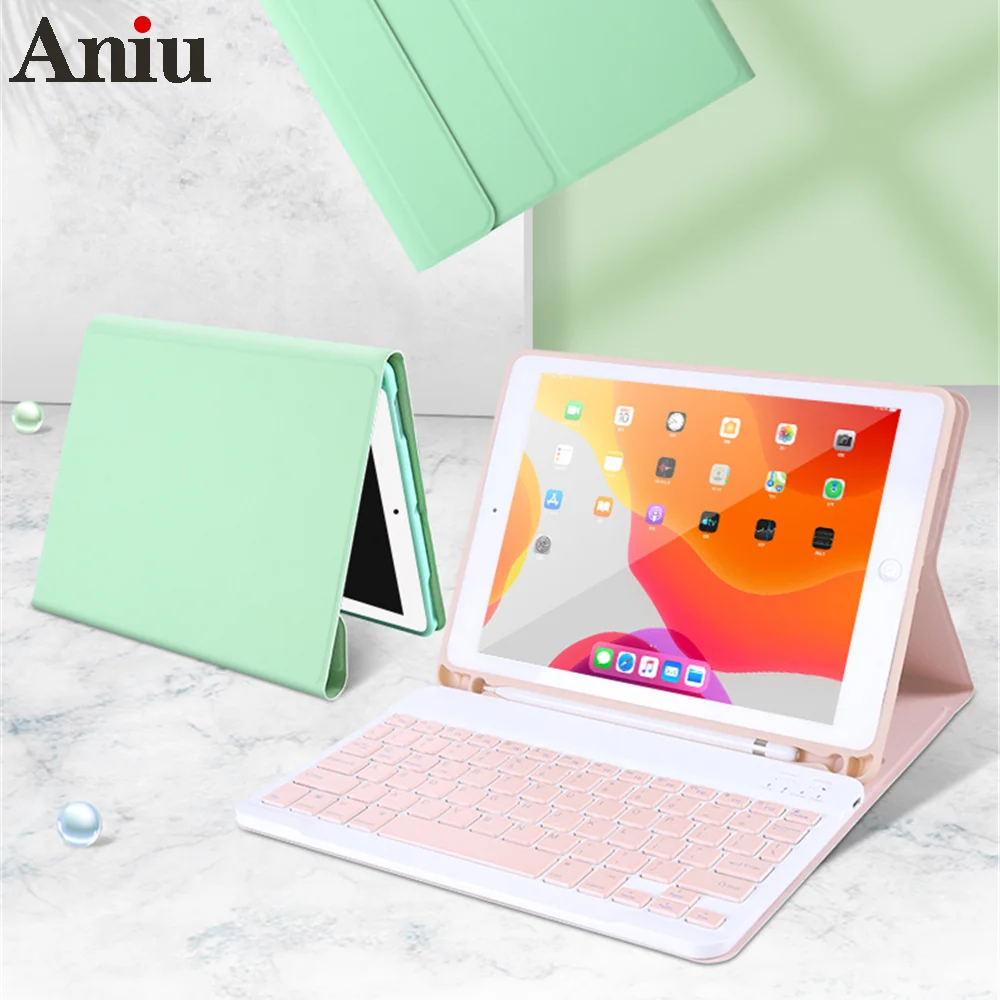 

Чехол с клавиатурой для iPad 8th 10,2 2020 9,7 2017 2018, чехол с Bluetooth, чехол с клавиатурой для iPad Air 4 10,9 Pro 11 2021, чехол с клавиатурой