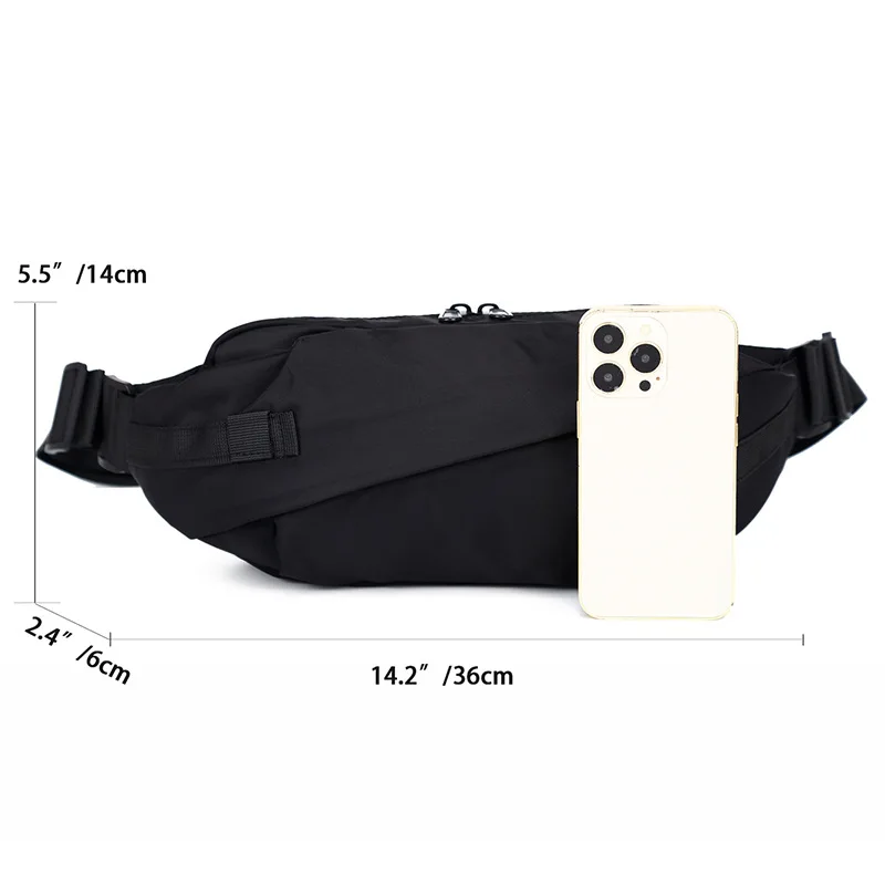 Men's Waterproof  Crossbody Bag Outdoor Sports Nylon Waist Bag Chest Bag