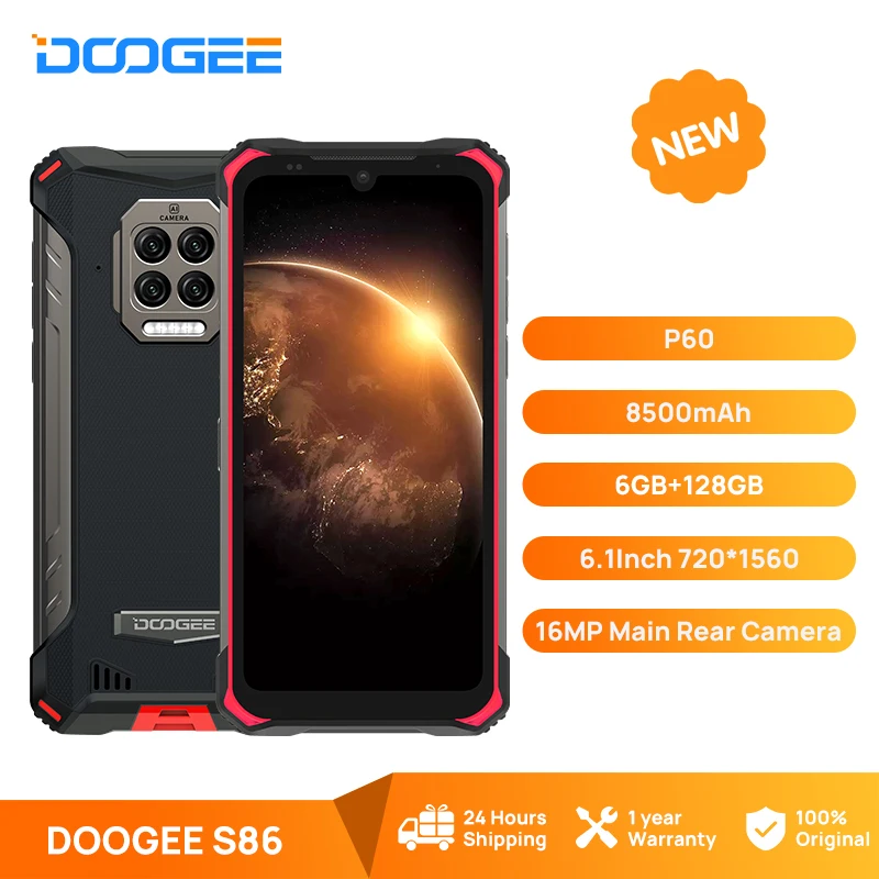 

Смартфон DOOGEE S86 защищенный, 6 + 128 ГБ, 8500 мАч, IP68/IP69K, Android 10