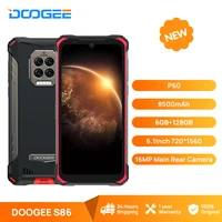 DOOGEE S86 Rugged Smart Phone 6GB 128GB 8500mAh Super Battery Smartphone IP68 IP69K Mobile Phone HelioP60 Octa Core Android