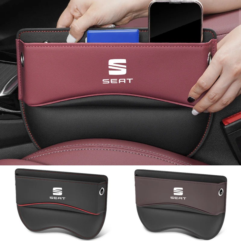 

Car Seat Gap Storage Box Leather Belt For SEAT Ibiza Arona Ateca Cordoba Alhambra Mii Tarraco Leon Altea Toledo Car Storage Box