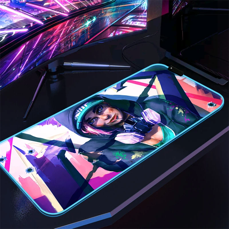 

F-Fortnite Large Mouse Pad Gaming Rgb Led Pc Gamer Accessories Backlit Desk Protector Mousepad game Keyboard Mat Xxl Extended