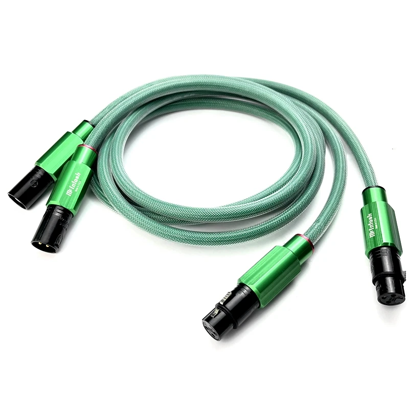 Audiophile Audio Line Mcintosh 4N Copper HiFi XLR Balance Cable with Green Plug