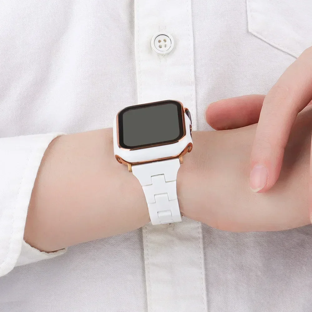 Эластичный резиновый ремешок для Apple Watch Band Ultra 2 тонкая пряжка совместимый с iWatch
