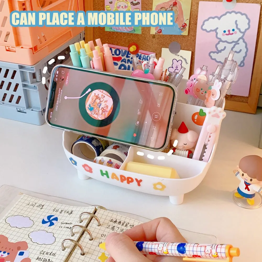 Настольный держатель для ручек с бесплатной наклейкой контейнер милые