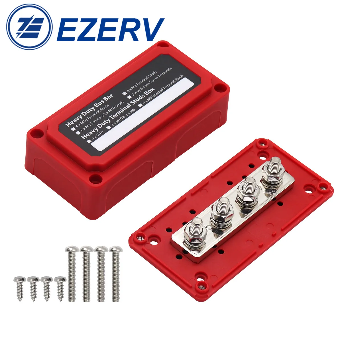 

The New Red Case Sink Box M8 Specification 300A Large Current 48V BUSBAR boat Junction box RV camper accessories marine