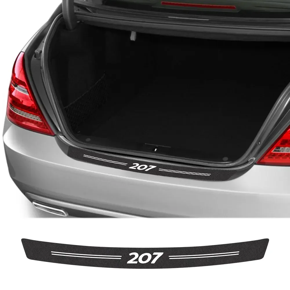 Фото ACar защитная пластина багажника, декоративные наклейки для Peugeot207, крышка педали, задний бампер, защитная наклейка из углеродного волокна, аксессуары №1