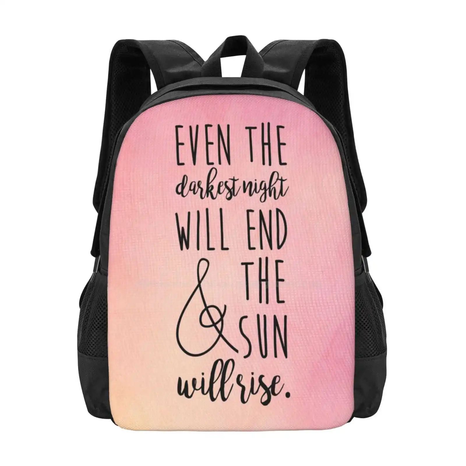 

Even The Darkest Night Will End And The Sun Will Rise School Bags Travel Laptop Backpack Les Miserables Broadway Showtunes