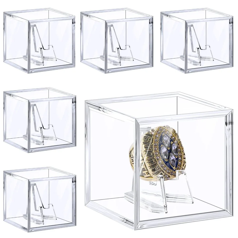 

Championship Ring Display Case Clear Acrylic Display Case Mini Acrylic Easel Stands Challenge Holder Acrylic Stands Ring Holder