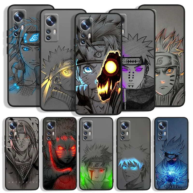 

Naruto Red Blue Light Art Pain Phone Case For Xiao Mi 12X 12 11T 11i 11 10T 10S 10 9T 9 SE Lite Pro Ultra Note 10 Black Cover