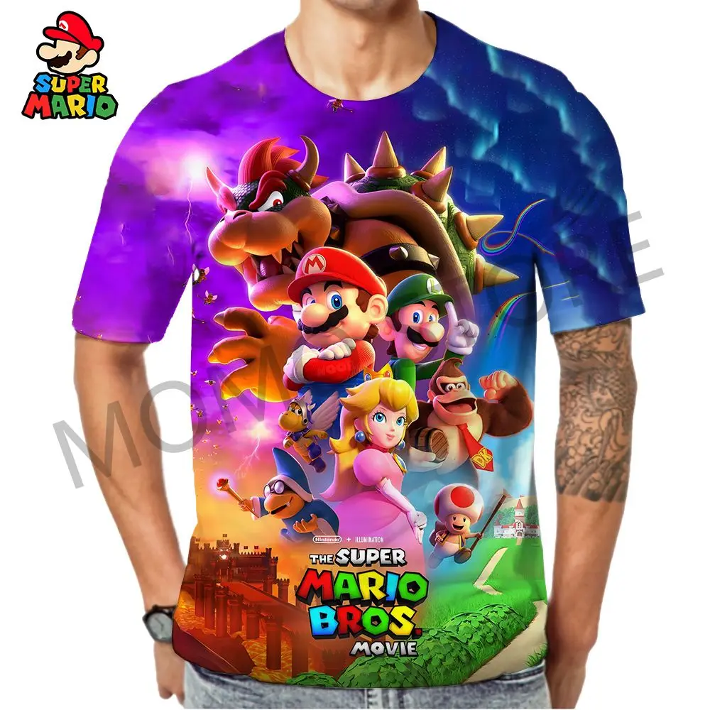 Футболка детская в стиле Марио 110-6XL лето 2024 мужские топы одежда Y2k уличная