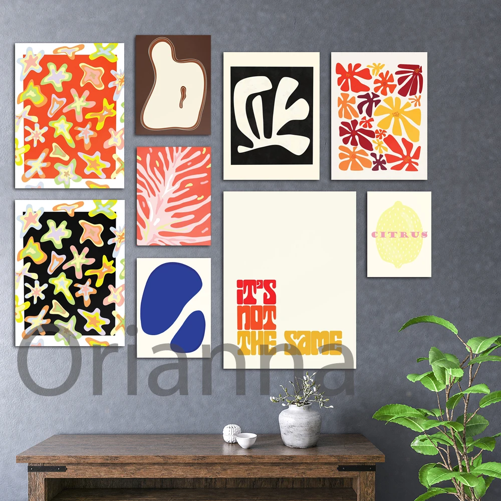 

Домашний декор, холст с изображением цветов и листьев, современная картина Hd, скандинавский Ретро абстрактный акварельный модульный постер...