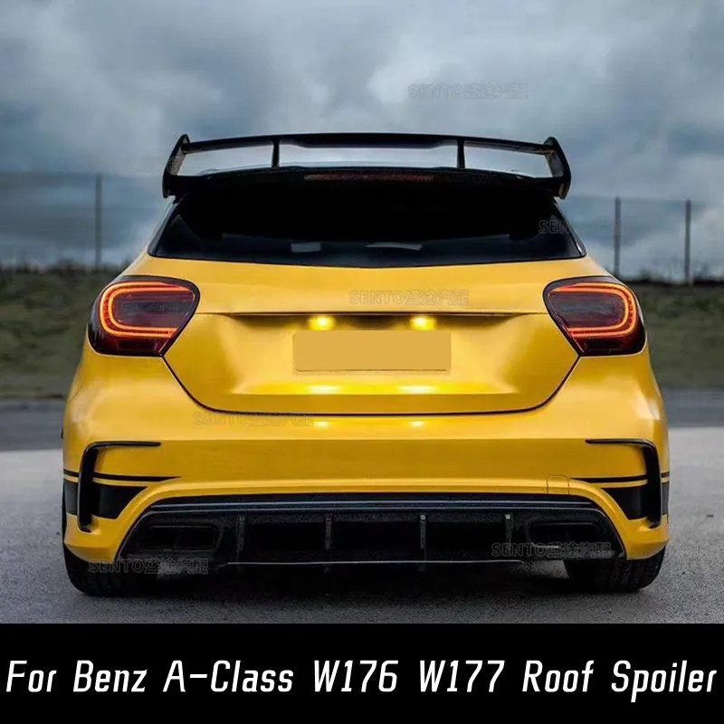 Для 2013-2022 Mercedes Benz AClass W176 W177 A180 A200 A220 A250 A260 AMG A45 Комплект кузова задний спойлер на крышу автомобиля