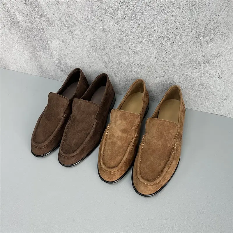 Весенне-осенние новые замшевые туфли Lefou в стиле ретро женские из матовой кожи на