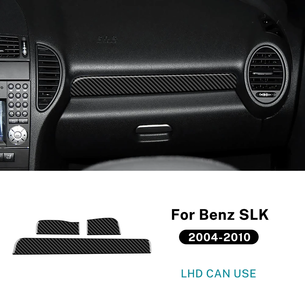 

Для Mercedes Benz SLK R171 2004 2005 2006 2007 2008 2009 2010 из настоящего мягкого углеродного волокна, накладка на панель приборной панели автомобиля, наклейка