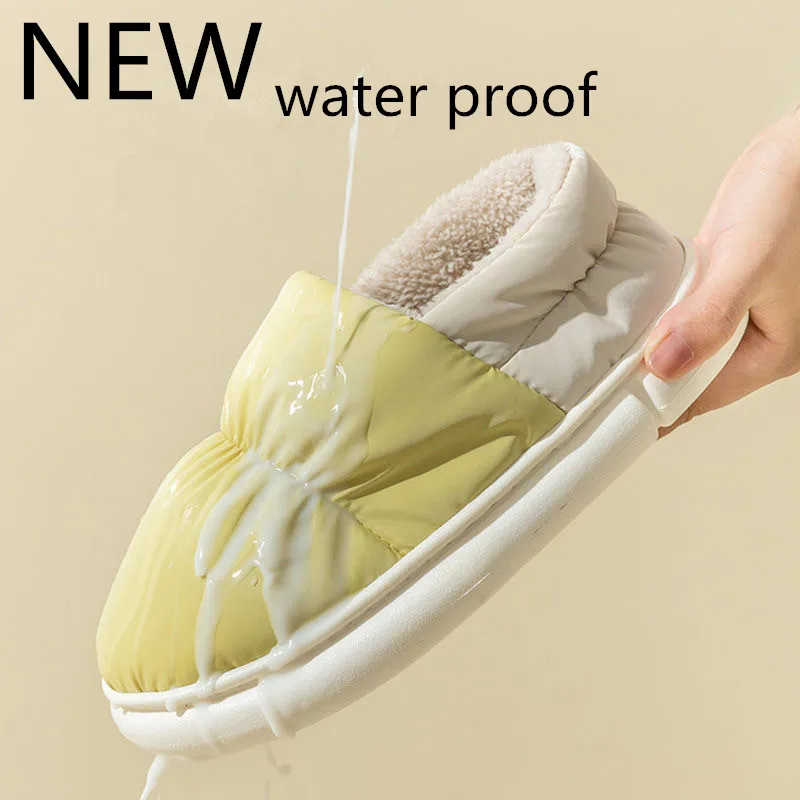 

New 2021 Toast Winter Women Slippers Warm Indoor Thick Sole Men Home Shoes Plush Dual purpose Shoe Light Outside Slippers